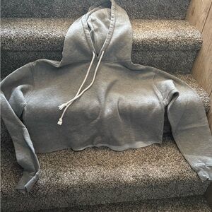 Wild Fable Light Gray Cropped Hoodie